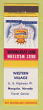 Matchbook Cover - Western Village Mesquite NV Best Western