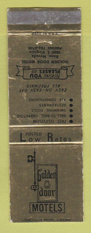 Matchbook Cover - Golden Door Motels Reno NV WEAR
