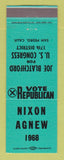 Matchbook Cover - Richard Nixon for President Spiro Agnew 1968 San Pedro CA