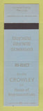 Matchbook Cover - Ellen Crowley House of Representatives Cheyenne WY BLUE