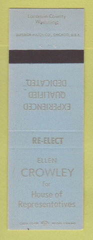 Matchbook Cover - Ellen Crowley House of Representatives Cheyenne WY BLUE