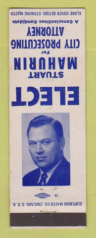 Matchbook Cover - Stuart Mahurin City Prosecuting Attorney Farmington MO