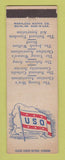 Matchbook Cover - USO WEAR