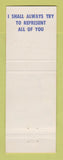 Matchbook Cover - Dominick Cioffi General Assembly Election New Castle PA
