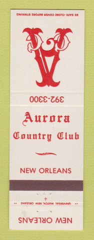 Matchbook Cover - Aurora Country Club New Orleans LA