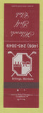 Matchbook Cover - Hilands Golf Club Billings MT