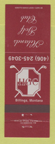 Matchbook Cover - Hilands Golf Club Billings MT