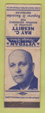 Matchbook Cover - Ray C Nesbitt Register Recorder Election Butler PA WORN
