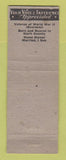 Matchbook Cover - Paul Gerber for Sheriff Election 1948 Stark County WEAR