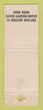 Matchbook Cover John Dean for Supervisor Election Huntington Beach CA 1962 WORN