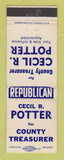 Matchbook Cover - Cecil Potter for County Treasurer