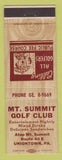 Matchbook Cover - Mount Summit Golf Club Uniontown PA