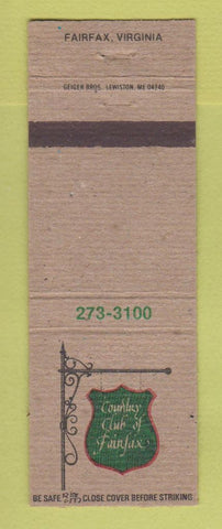 Matchbook Cover - Country Club of Fairfax VA