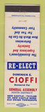 Matchbook Cover - Dominick Cioffi General Assembly Election New Castle PA