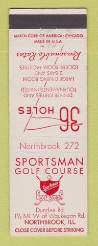 Matchbook Cover - Sportsman Golf Course Northbrook IL
