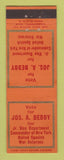 Matchbook Cover - Jos Beddy Jr Vice Department Commander Election