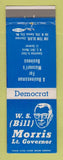 Matchbook Cover - WS Bill Morris Lieutenant Governor Election MO Missouri