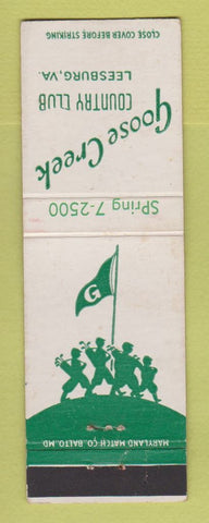 Matchbook Cover - Goose Creek Country Club Leesburg VA WEAR