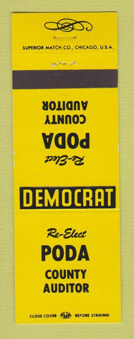 Matchbook Cover - John Poda Jr for County Auditor Election