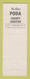 Matchbook Cover - John Poda Jr for County Auditor Election