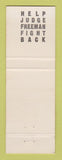 Matchbook Cover - Judge Freeman Election WEAR