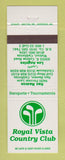 Matchbook Cover - Royal Vista Country Club San Ramon Walnut CA