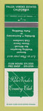 Matchbook Cover - Palos Verdes Country Club CA