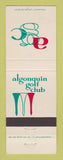 Matchbook Cover - Algonquin Golf Club St Louis MO