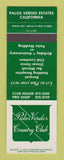 Matchbook Cover - Palos Verdes Country Club CA