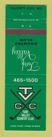 Matchbook Cover - Turf Valley Country Club Ellicott City MD