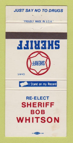 Matchbook Cover - Bob Watson for Sheriff Eection WEAR 30 Strike