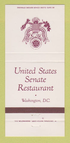Matchbook Cover - US Senate Restaurant Washington DC 30 Strike