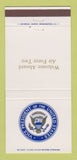 Matchbook Cover - Air Force Two Vice President of the US 30 Strike