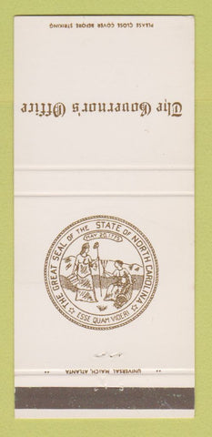 Matchbook Cover - Governor's Office NC North Carolina 30 Strike