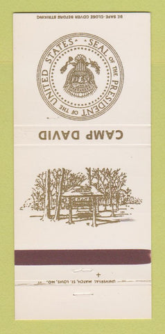 Matchbook Cover - Camp David US President 30 Strike
