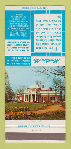 Matchbook Cover - Keller George Jewelry Charlottesville VA Monticello 30 Strike
