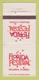 Matchbook Cover - Florida Festival Orlando FL 30 Strike