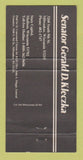 Matchbook Cover - Gerald Kleczka State Senator Election Wisconsin WEAR 30 Strike