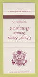 Matchbook Cover - US Senate Restaurant Washington DC 30 Strike