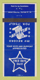 Matchbook Cover - Fred Hays SH eriff Election 30 Strike