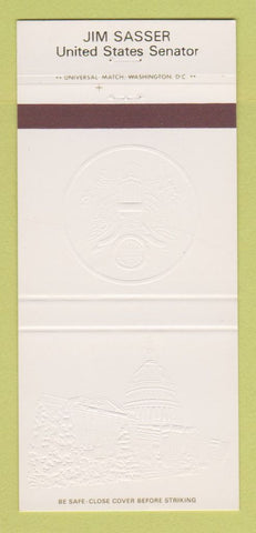 Matchbook Cover - Jim Sasser US Senator TN Tennessee 30 Strike