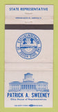 Matchbook Cover - Patrick Sweeney State Rep Ohio OH WEAR 30 Strike