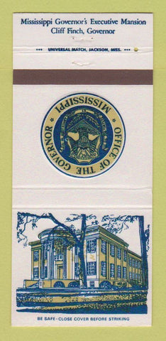 Matchbook Cover - Office of Governor MS Mississippi Cliff Finch 30 Strike