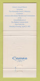 Matchbook Cover - Congressional Medal of Honor Society 1972 30 Strike