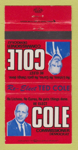 Matchbook Cover - Cole Commissioner Election 30 Strike