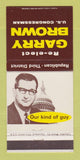 Matchbook Cover - Garry Brown U Gonress 30 Strike