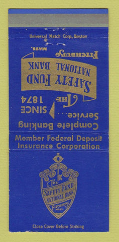 Matchbook Cover - Safety Fund National Bank Fitchburg MA 30 Strike