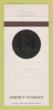 Matchbook Cover - Joseph Teasdale Governor MO Missouri 30 Strike