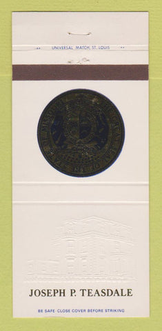 Matchbook Cover - Joseph Teasdale Governor MO Missouri 30 Strike