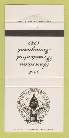 Matchbook Cover - Presidential Inauguration George Bush 1989 30 Strike